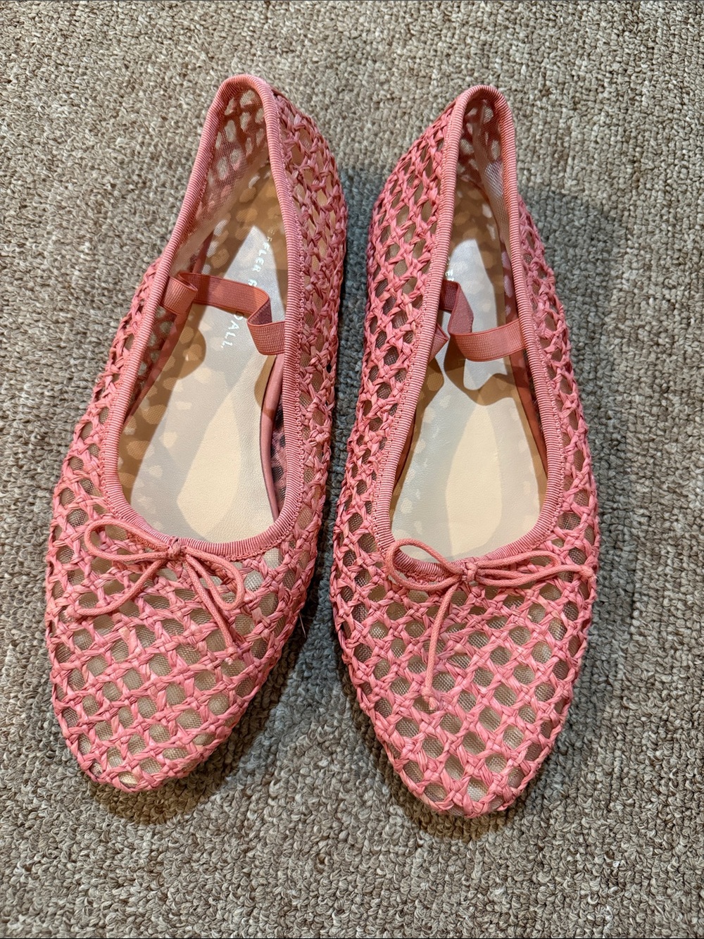 Loeffler Randall Pink Coral Woven Ballet Flats